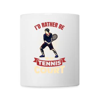 Je préfère être sur le court de tennis - Mug blanc - blanc - Devant