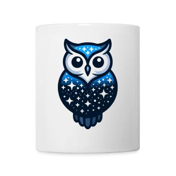 Hibou céleste : le gardien du ciel nocturne - Mug blanc - blanc - Devant