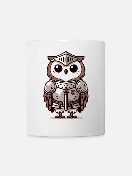Hibou chevaleresque : le brave oiseau d’honneur - Mug blanc - blanc