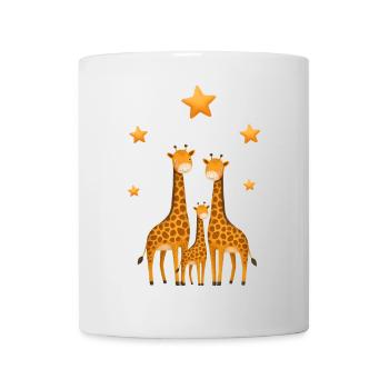Giraffen Familie Sterne Baby Kinderzimmer - Tasse - Weiß - Vorne