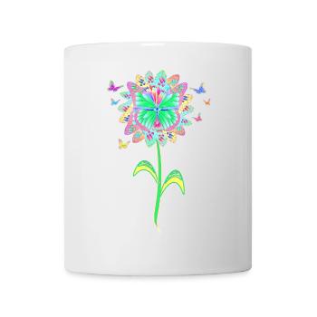 Schmetterling Blume Schmetterlingsblume - Tasse - Weiß - Vorne