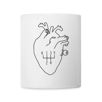 Pilote de changement de vitesse en forme de cœur - Mug blanc - blanc - Devant