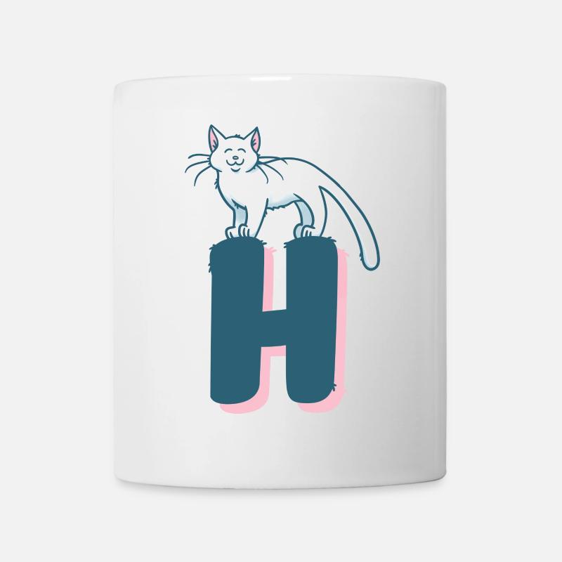 Katze Buchstabe H - Tasse - Weiß