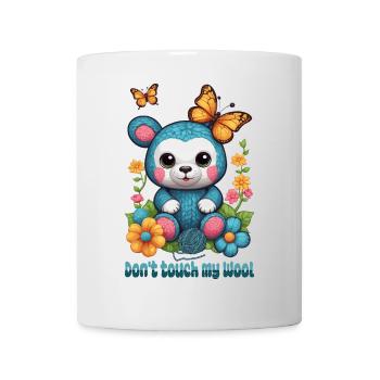 Teddy aus Wolle - Tasse - Weiß - Vorne