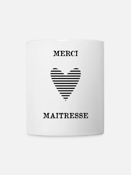 MERCI. MAÎTRESSE. MAÎTRE. MERCI MAÎTRESSE. MERCI. - Mug blanc - blanc