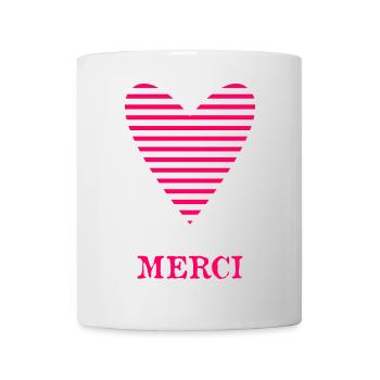 MERCI. MAÎTRESSE. MAÎTRE. MERCI MAÎTRESSE - Mug blanc - blanc - Devant