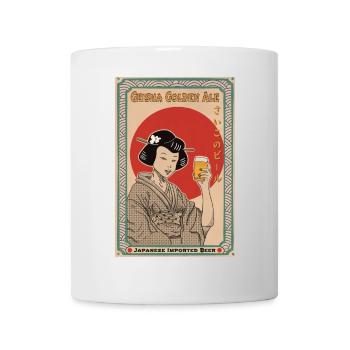 Retro Poster Geisha Golden Ale Best Beer - Tasse - Weiß - Vorne