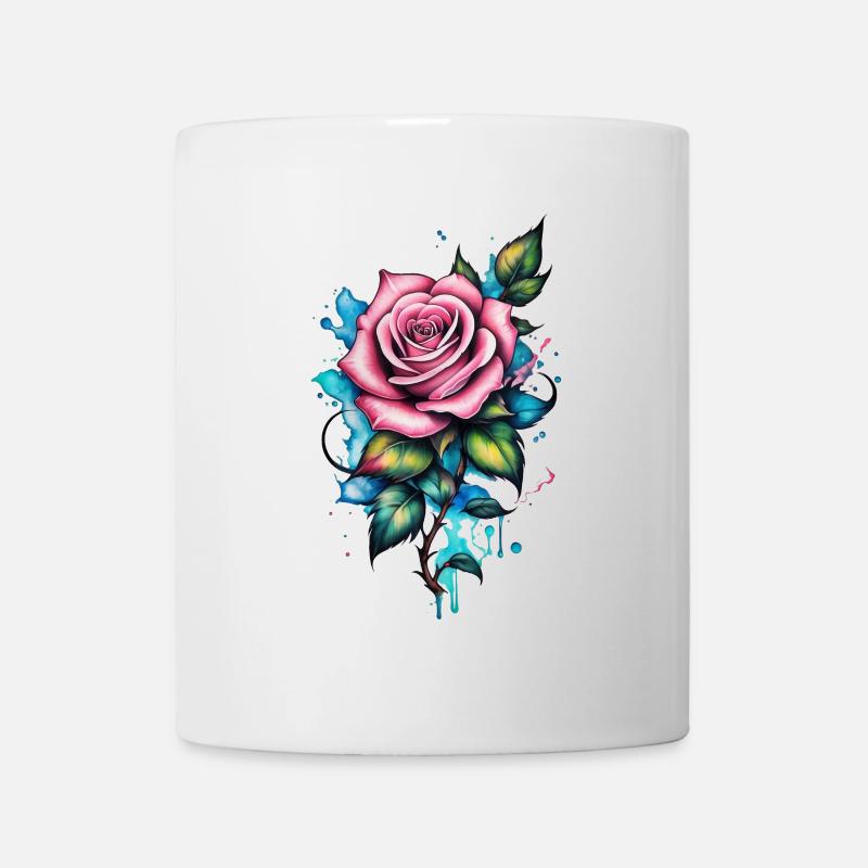 Tattoo Rose - Tasse - Weiß