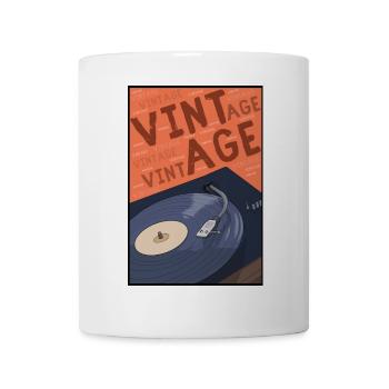 Vinyl-Vintage-Musik - Tasse - Weiß - Vorne
