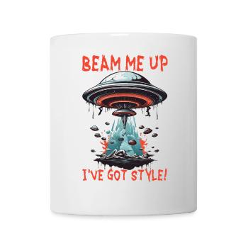 DRÔLE D’INVASION D’OVNI RÉTRO BEAM ME UP J’AI DU STYLE - Mug blanc - blanc - Devant