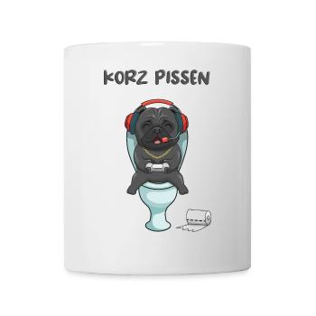 Gaming Hund der auf der Toilette , kurz pissen - Tasse - Weiß - Vorne