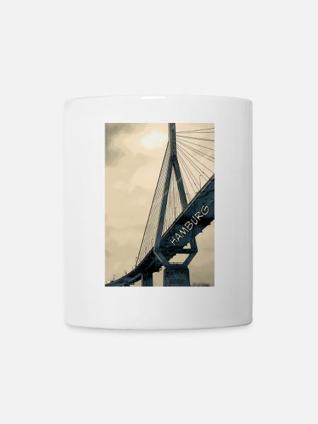 Hamburg Bruecken Skyline Illustration - Tasse - Weiß