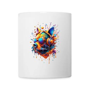 Tête de Chien Futuriste Stylisée Type Molosse - Mug blanc - blanc - Devant