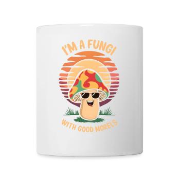 Ich bin ein Pilz mit guten Morcheln Cartoon Pilz - Tasse - Weiß - Vorne