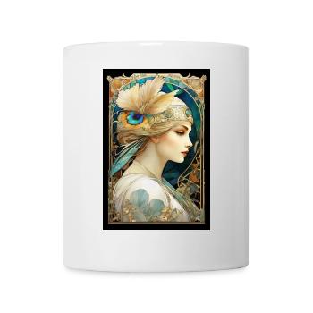 Art Nuovaeu Femeninisches sinnliches Porträt - Tasse - Weiß - Vorne