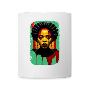 portrait femme noire dégoulinant de couleurs - Mug blanc - blanc - Devant