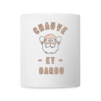 Chauve et barbu - Mug blanc - blanc - Devant