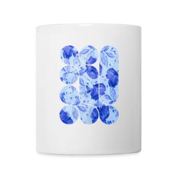 Blaue blumige Eleganz - Tasse - Weiß - Vorne