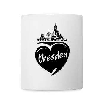 Dresden Herz Frauenkirche Liebe Stadt Osten Symbol - Tasse - Weiß - Vorne