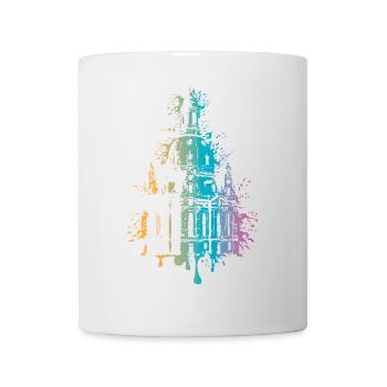 Dresden Farbexplosion Frauenkirche Souvenir Logo - Tasse - Weiß - Vorne