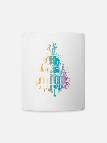 Dresden Farbexplosion Frauenkirche Souvenir Logo - Tasse - Weiß
