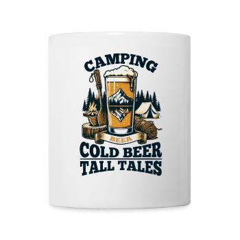 Camping: Cold Beer, Tall Tales! - Mug - white - Front