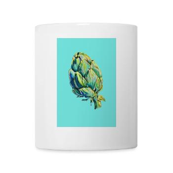 Neon Artischocke auf Türkis - Tasse - Weiß - Vorne