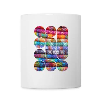 Helles gestricktes Patchwork - Tasse - Weiß - Vorne