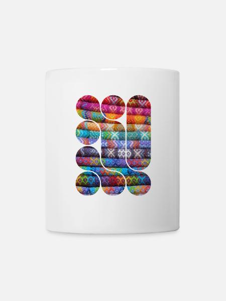 Bright Knitted Patchwork - Mug - white