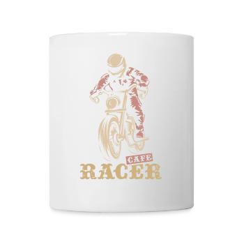 Caferacer Retro Biker Motorrad Symbol Logo icon - Tasse - Weiß - Vorne