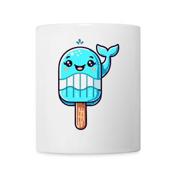 Une glace en forme de baleine souriante - Mug blanc - blanc - Devant