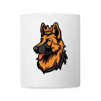 Tête de chien de berger allemand Couronne - Mug blanc - blanc - Devant