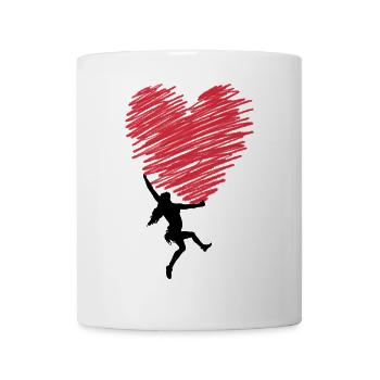 Red heart scribble in vintage look - Mug - white - Front