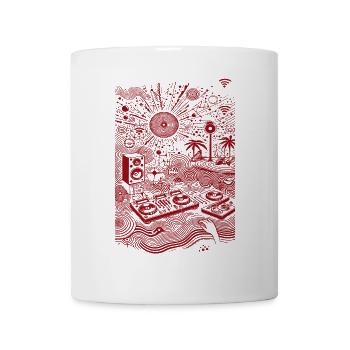 Cosmic DJ Beach Vibes RD - Mug blanc - blanc - Devant