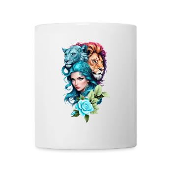 Schöner Frauenkopf mit ausdrucksstarken Augen - Tasse - Weiß - Vorne