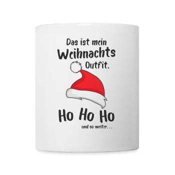 Mein Weihnachtsoutfit Weihnachtsmütze Ho Ho Ho - Tasse - Weiß - Vorne