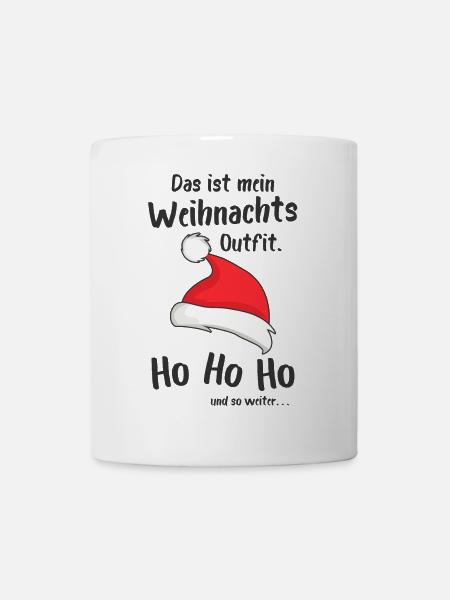 Mein Weihnachtsoutfit Weihnachtsmütze Ho Ho Ho - Tasse - Weiß