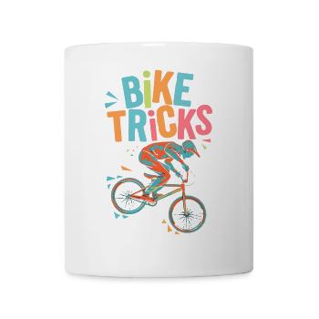 Vibrant Bicycle Trick Illustration - Mug - white - Front