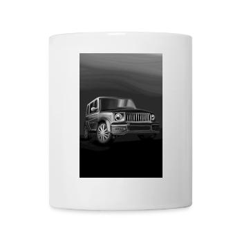 Schwarz-Weiß SUV Kunstdruck - Tasse - Weiß - Vorne