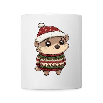 Noël hérisson - Mug blanc - blanc - Devant