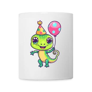 Echse Geburtstag Comic - Tasse - Weiß - Vorne