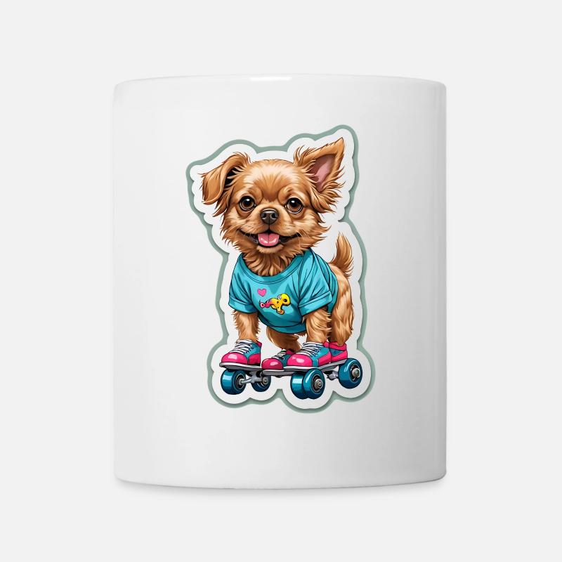 Doggy on roller skates - Mug - white