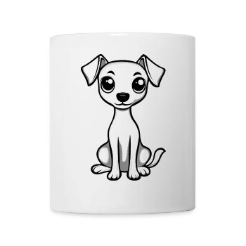 Whippet Chien Bande dessinée Mignon - Mug blanc - blanc - Devant