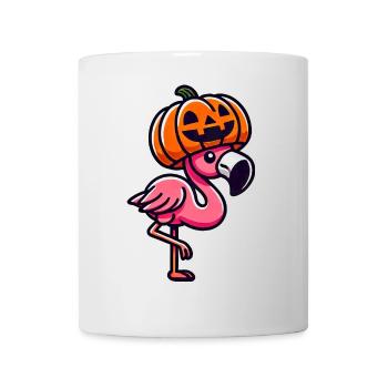 Funny Halloween Pumpkin Flamingo Autumn Whimsical - Mug - white - Front