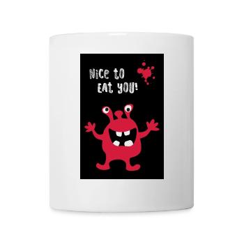Poster Monster nice fressen Halloween lustig cool - Tasse - Weiß - Vorne