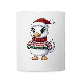 Gans Weihnachten Comic - Tasse - Weiß - Vorne
