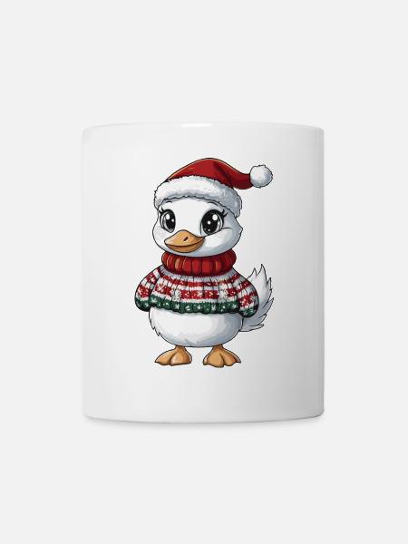 Gans Weihnachten Comic - Tasse - Weiß