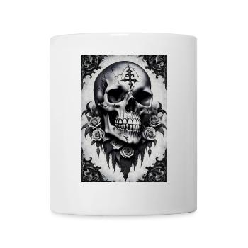 Poster Grungy Gothic Totenkopf Totenkopf - Tasse - Weiß - Vorne