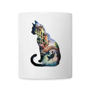 Silhouette de cercle de la ville vénitienne - Mug blanc - blanc - Devant