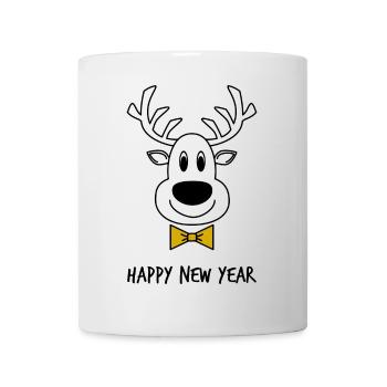 HAPPY NEW YEAR. BONNE ANNEE. MEILLEURS VOEUX - Mug blanc - blanc - Devant
